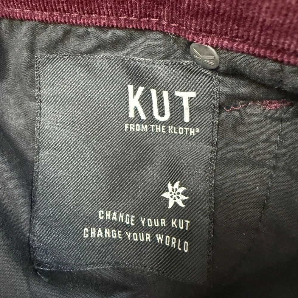 Kut From The Kloth Karen Baby Boot Cut Maroon Corduroy Trousers Size 00 - Picture 12 of 13